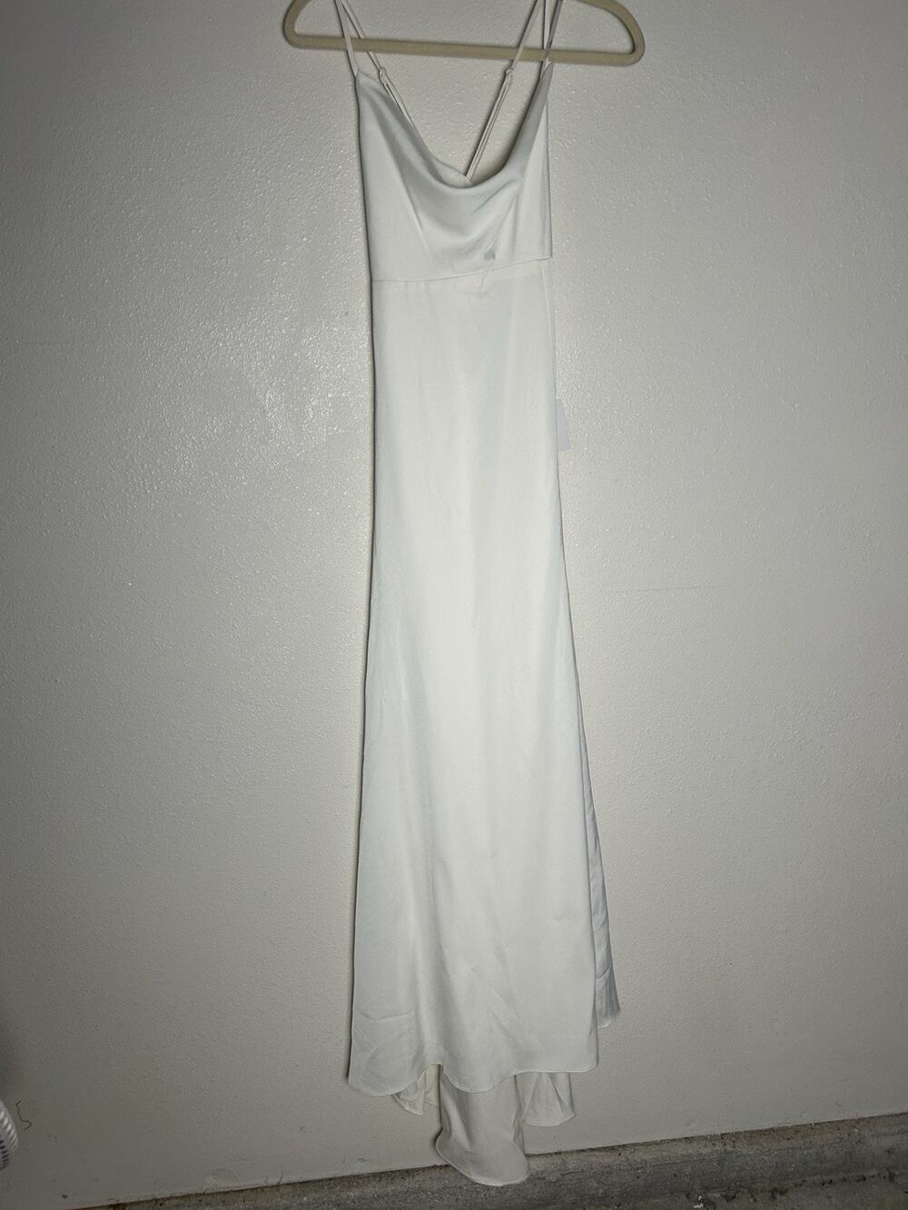 NWT Lulus White Maxi Train Wedding Criss Cross Straps Dress Size XS